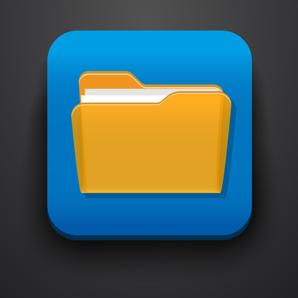 Open folder symbol icon on blue - Vector, Image