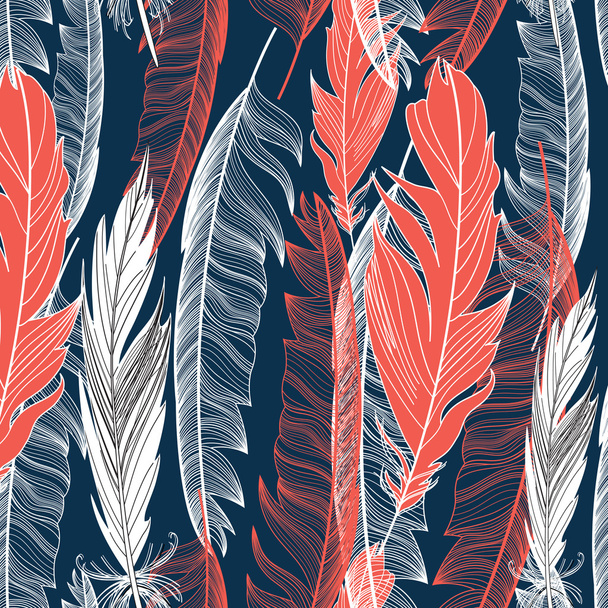 graphic pattern of feathers - Vector, afbeelding