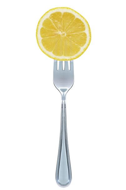 Lemon on fork - Foto, Imagen