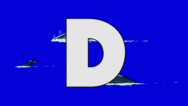 Letter D and Dolphin (background) - Footage, Video