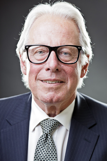 Senior man with vintage glasses in suit - Фото, зображення