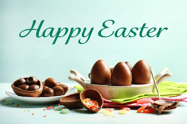 Chocolate Easter eggs - Фото, зображення