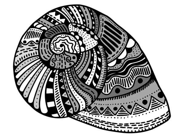 Zentangle stylized shell - Вектор, зображення