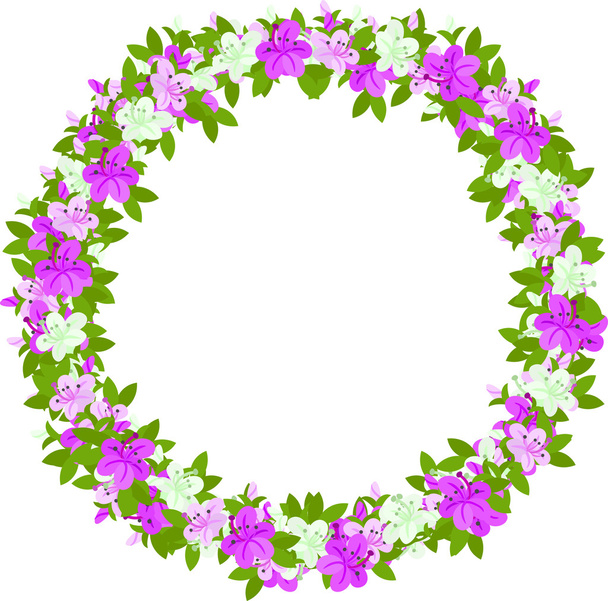 Wreath of flowers of azalea - Vecteur, image