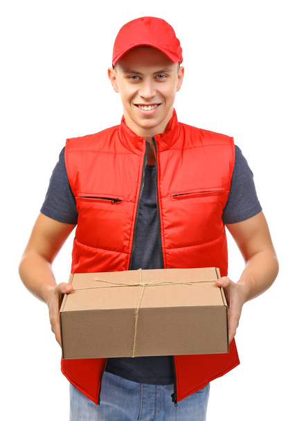 Young handsome delivery man  - Фото, изображение