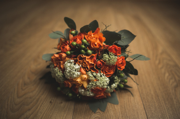 Wonderful luxury wedding bouquet of different flowers - Photo, image