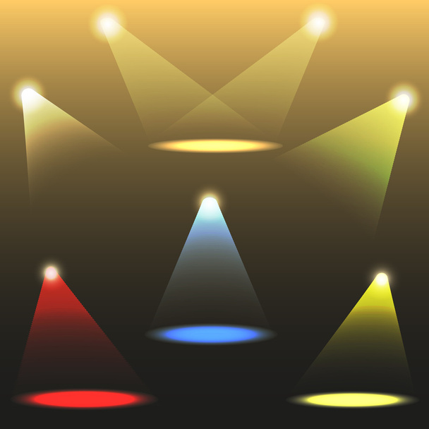 colorful light sources. Vector set - Vetor, Imagem