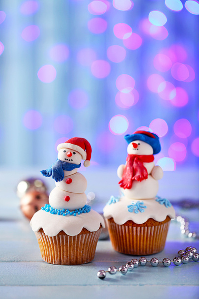 Christmas cupcakes with lights   - Photo, Image