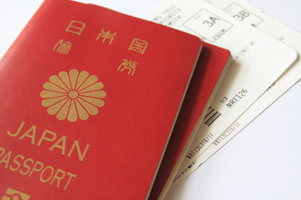 Japanischer Pass und Bordkarte - Foto, Bild