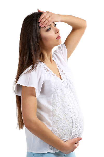 Beautiful pregnant woman isolated on white - Foto, immagini