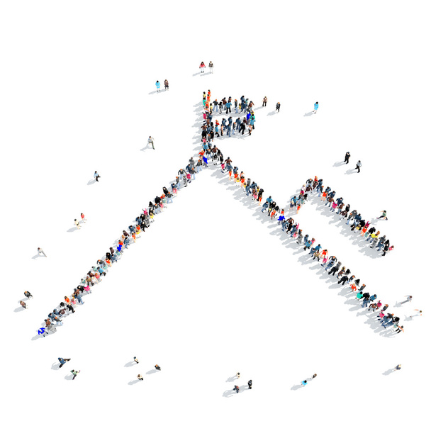 insanlar şekil dağ simgesi - Fotoğraf, Görsel