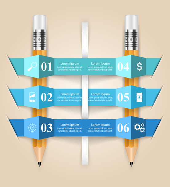 Infographic design template and marketing icons. Pencil icon. - Vektori, kuva