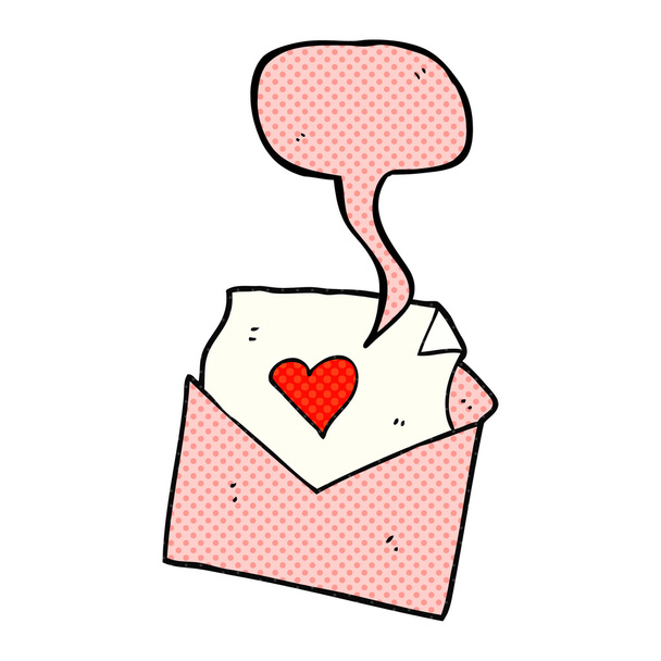 komiks mowy Bańka kreskówka list miłosny - Wektor, obraz