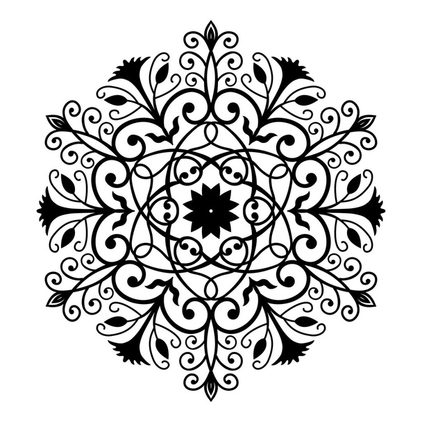 Black Forged Round Ornament - Vector, Image