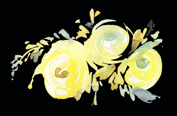Λουλούδια ακουαρέλα εικονογράφηση. - Φωτογραφία, εικόνα