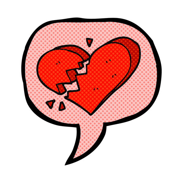 Comic book speech bubble cartoon broken heart
 - Вектор,изображение
