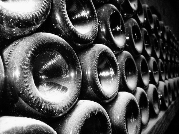 Bouteilles de vigne en cave
 - Photo, image