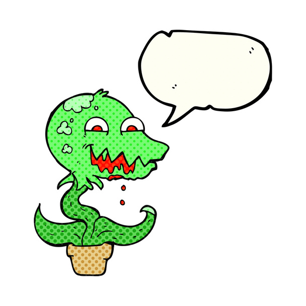 çizgi roman konuşma kabarcık karikatür canavar bitki - Vektör, Görsel