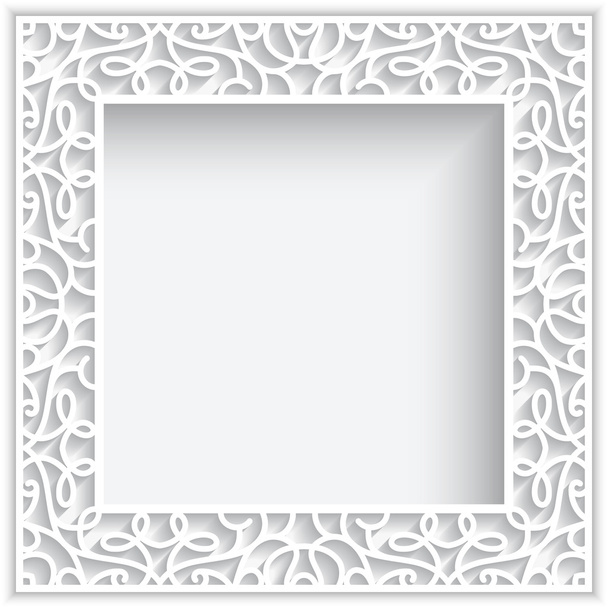 Square paper lace frame - Вектор, зображення