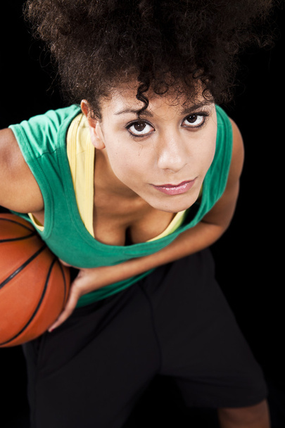 Woman with basketball - Foto, Imagen