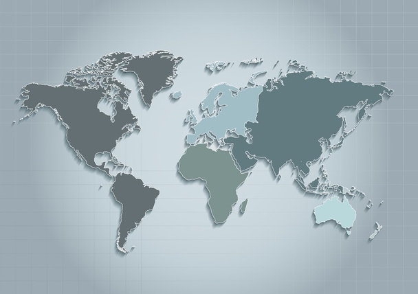 világ Térkép kontinensek kék raszter - egyén külön kontinens - Európa Ázsia Afrika Amerika Ausztrália Ausztrália és Óceánia - Fotó, kép