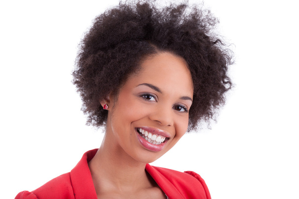 Closeup portrait of a beautiful african american woman - Zdjęcie, obraz