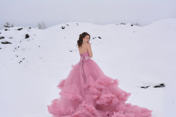 beautiful model in the snow - Foto, afbeelding
