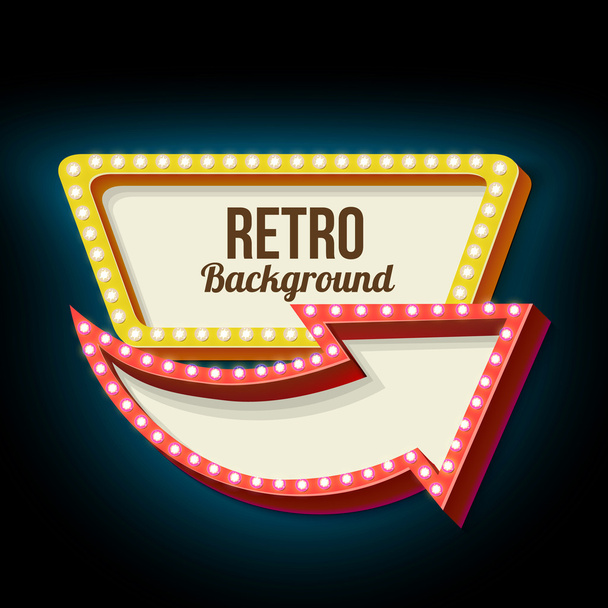 Vintage Night 3D advertising sign - Vector, Image