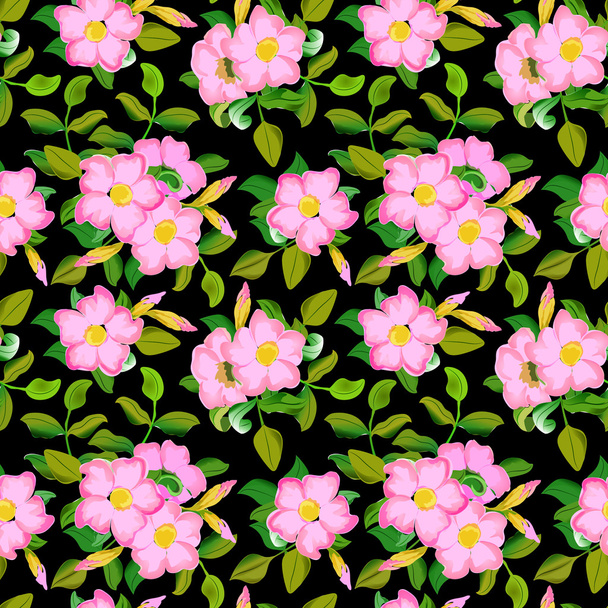 Vector seamless pattern displaying bold flowers. Elegance Seamless background with of flowers. Floral vector illustration. - Vektori, kuva