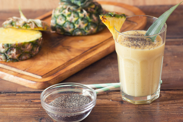 pineapple smoothie with chia seed - Photo, Image