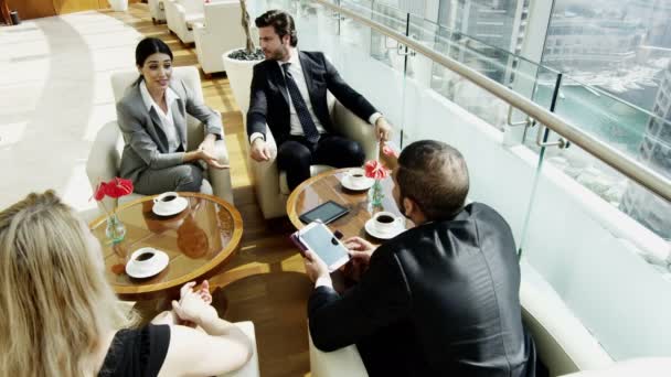 business team having meeting in Dubai office building - Video, Çekim
