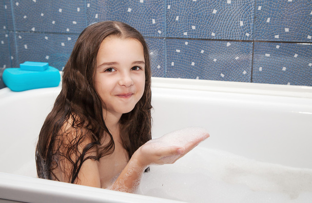 little girl taking a bath - Photo, Image