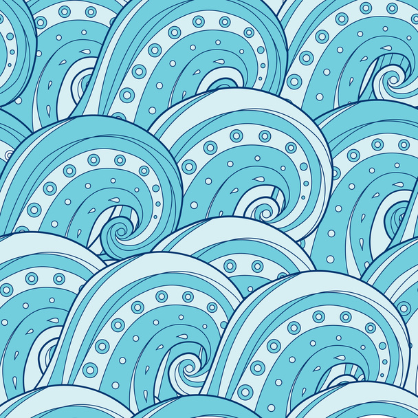 Mořské vlny doodle vzor - Vektor, obrázek