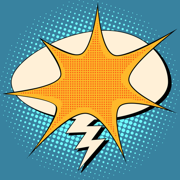 explosion and lightning comic bubble retro background for text - Vector, Image
