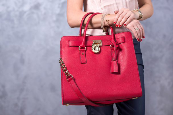 Bags fashion trends. Close up of gorgeous stylish bag - Photo, Image