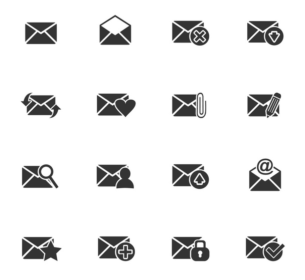 Post- und Umschlagsymbolset - Vektor, Bild