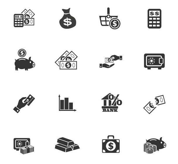 set di icone a mano e denaro - Vettoriali, immagini