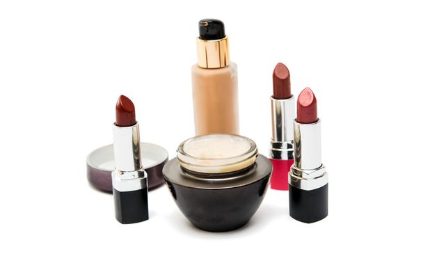 Cosmetics cream, lipstick isolated - Photo, Image