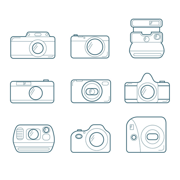 Photo camera icons. - Vetor, Imagem