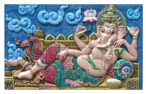 Ganesha a kép, élénk színekkel - Fotó, kép