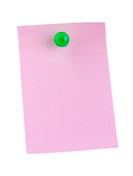 Punaise en notitie papier - Foto, afbeelding