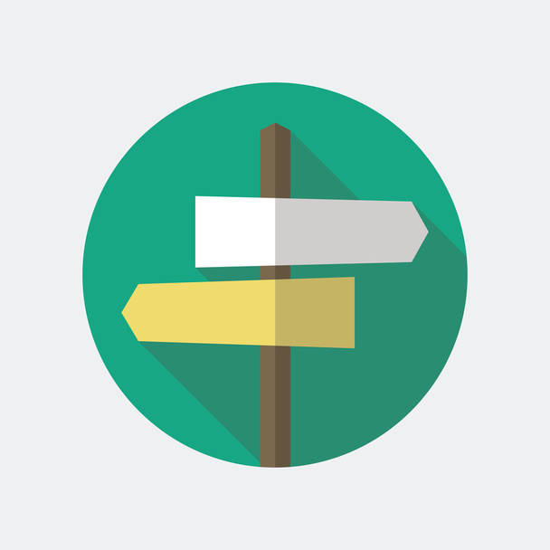 Road Sign Flat Icon - Vector, Image