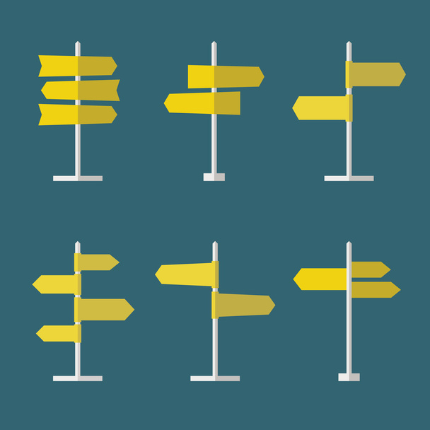 Señales de tráfico Set de iconos planos
 - Vector, imagen