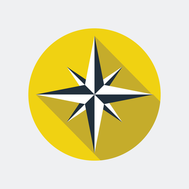 Wind Rose Flat Icon - Vector, Image