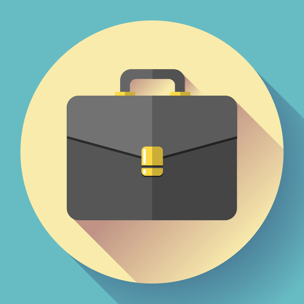 Dark Briefcase vector icon. Flat designed style - Vektor, Bild