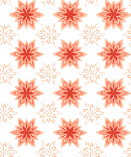 Seamless pattern vector geometric flower peach - Вектор, зображення