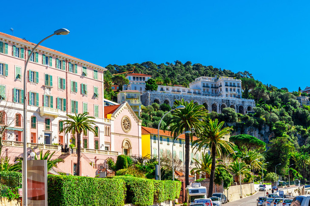View of beautiful landscape with Mediterranean luxury resort. - Foto, afbeelding
