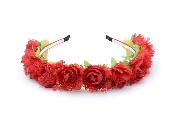 red wreath on head  isolated - Photo, Image