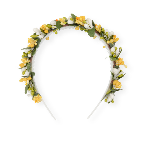 wreath on head  isolated - 写真・画像