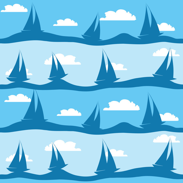 Seamless pattern with ships - Вектор, зображення